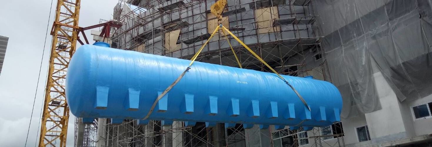 จำหน่ายถังบำบัดน้ำเสีย ถังเก็บน้ำ ถังดักไขมันสำเร็จรูป FRP, PE, FEROCEMENT, PRECAST CONCRETE ติดต่อ 